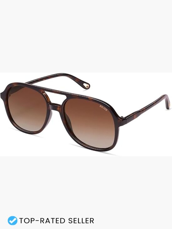 Retro Polarized Aviator Sunglasses Square Frame UV Protection Classic Vintage main image 5
